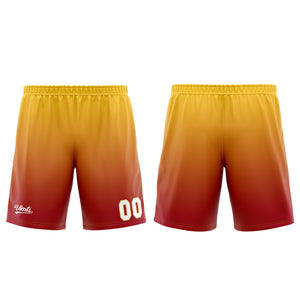 Uniforme de baloncesto personalizado rojo y amarillo con tu logotipo-nombre y número impresos