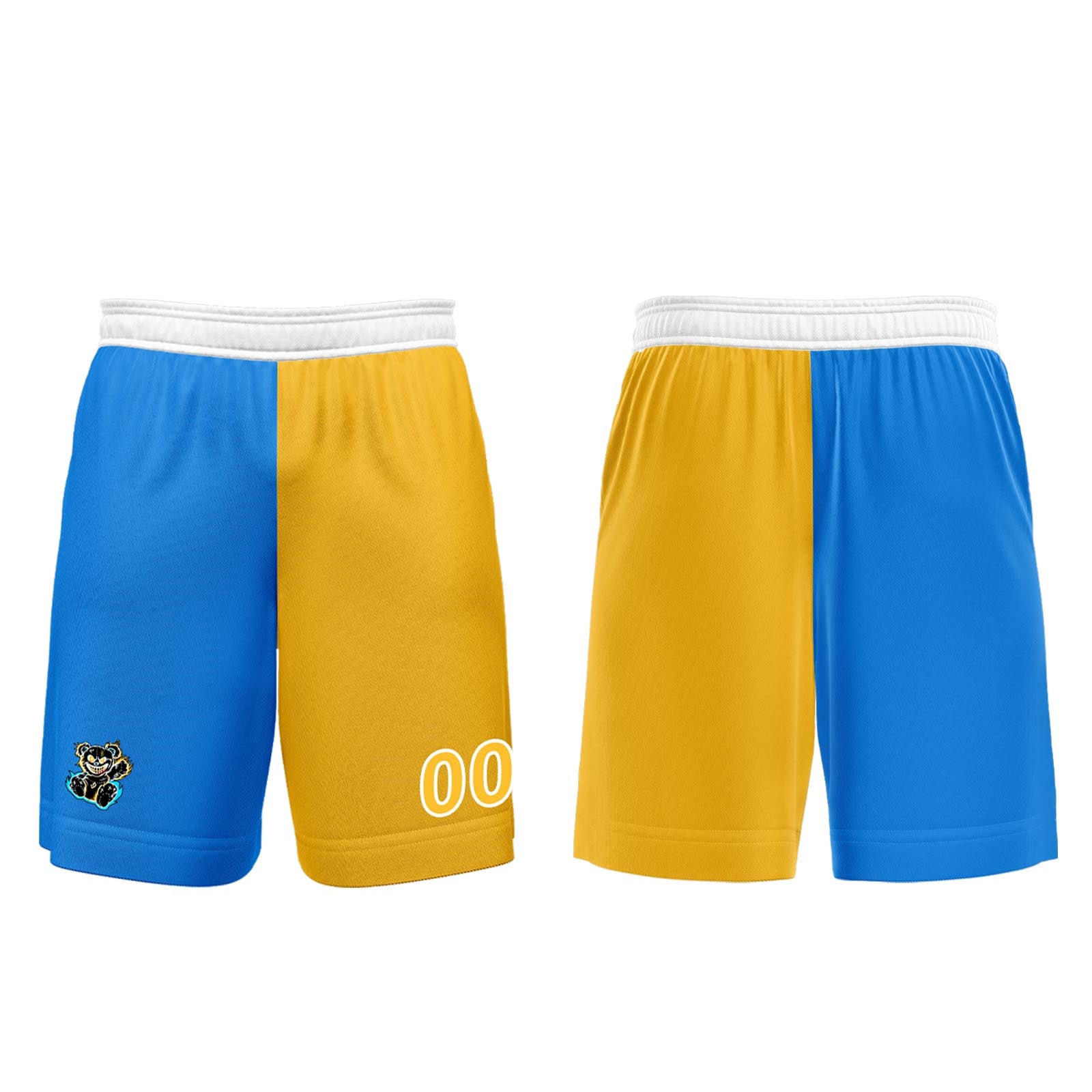 Conjunto personalizado de camiseta de fútbol azul y amarillo para niños y adultos
