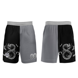Conjunto personalizado de camiseta de uniforme negra y gris para niños y adultos