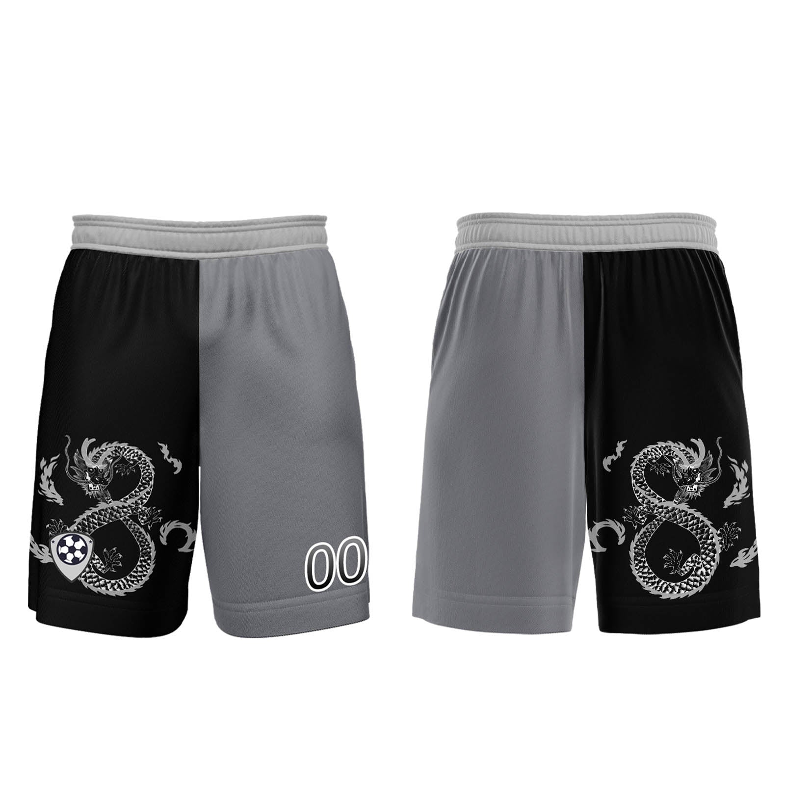 Conjunto personalizado de camiseta de uniforme negra y gris para niños y adultos