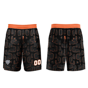 Conjunto personalizado de camiseta de fútbol negra y naranja para niños y adultos