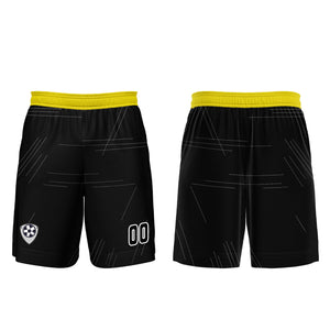 Conjunto personalizado de camiseta de uniforme negra y amarilla para niños y adultos