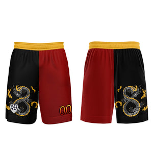 Conjunto personalizado de camiseta de uniforme rojo y negro para niños y adultos