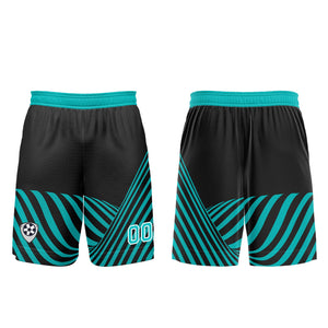 Conjunto personalizado de camiseta de uniforme negra y verde azulada para niños y adultos