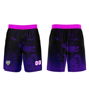 Conjunto personalizado de camiseta de uniforme negra y morada para niños y adultos