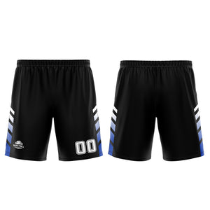 Uniforme de baloncesto personalizado en negro y azul con tu logotipo-nombre y número impresos
