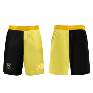 Conjunto personalizado de camiseta de fútbol negra y amarilla para niños y adultos