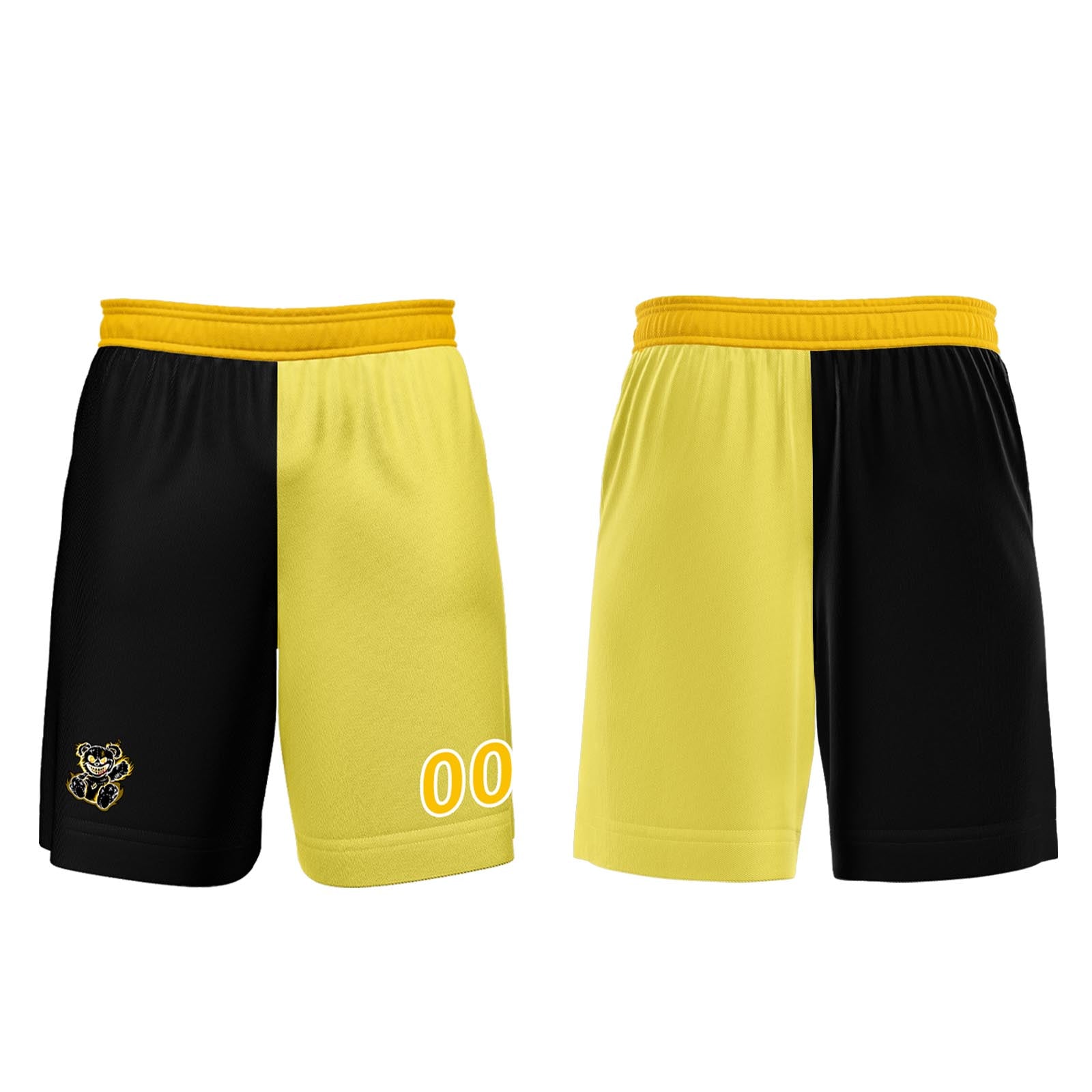 Conjunto personalizado de camiseta de fútbol negra y amarilla para niños y adultos
