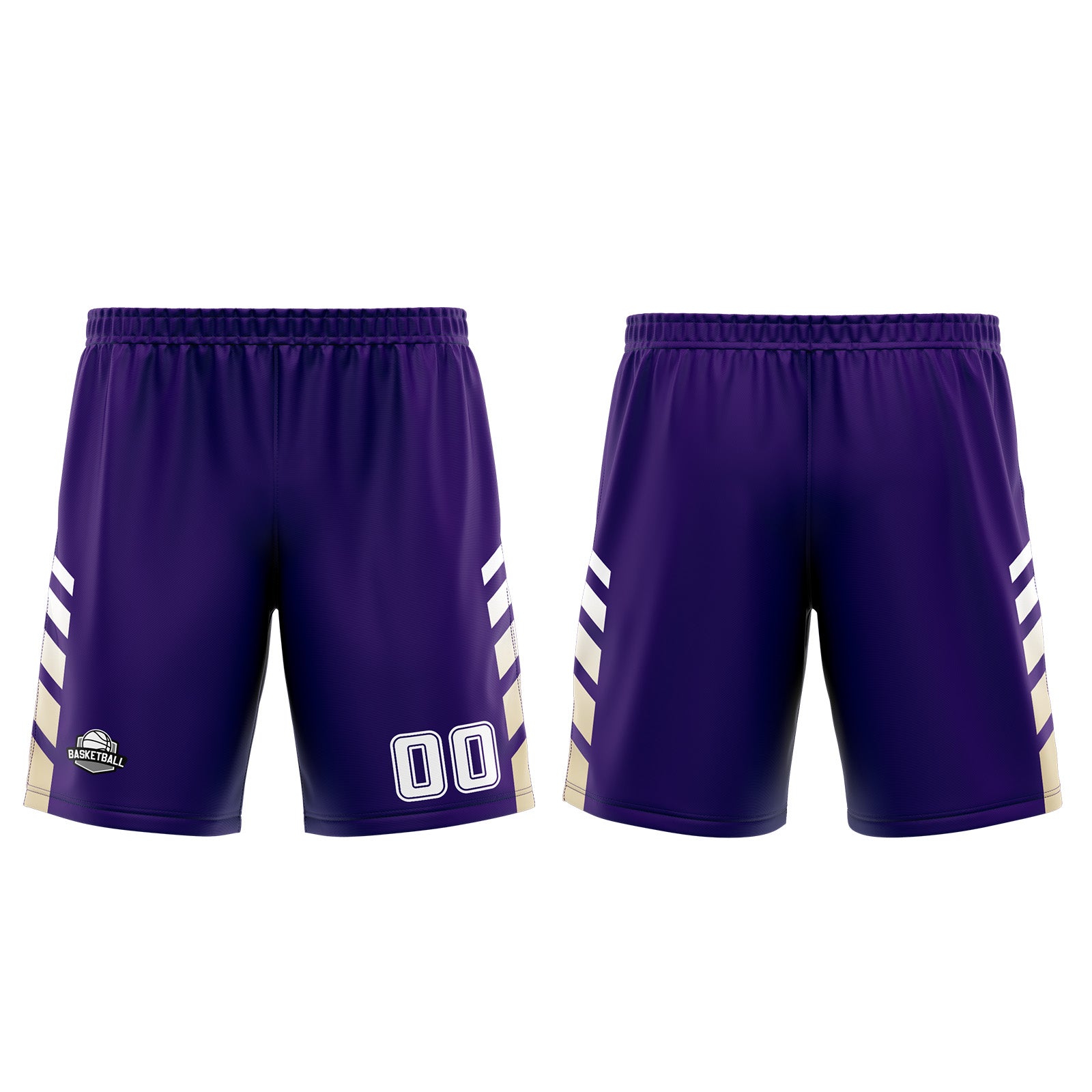 Uniforme de baloncesto personalizado morado y blanco con tu logotipo-nombre y número impresos