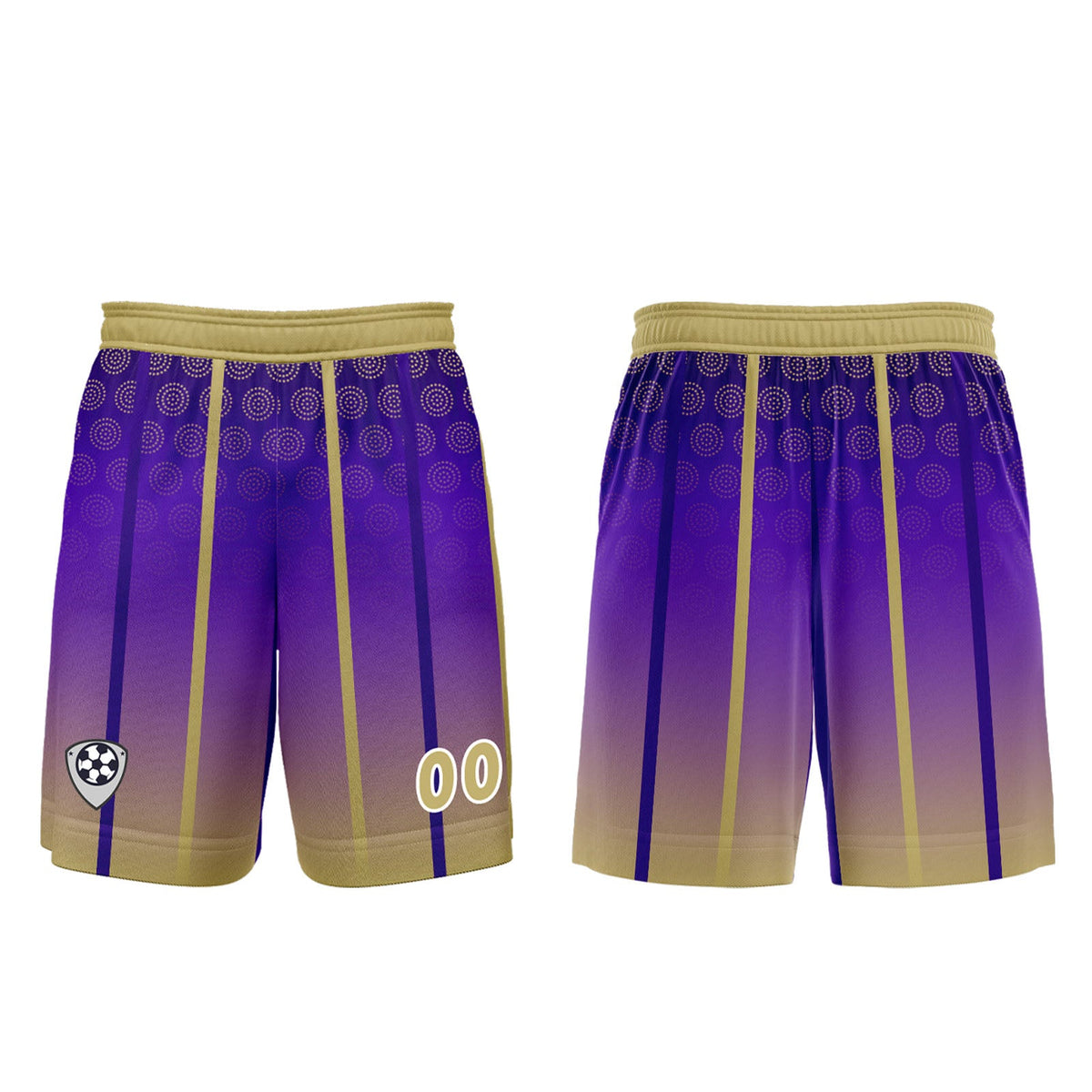 Conjunto personalizado de camiseta de uniforme morado y amarillo para niños y adultos