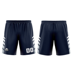 Uniforme de baloncesto personalizado azul marino gris con tu logotipo-nombre y número impresos