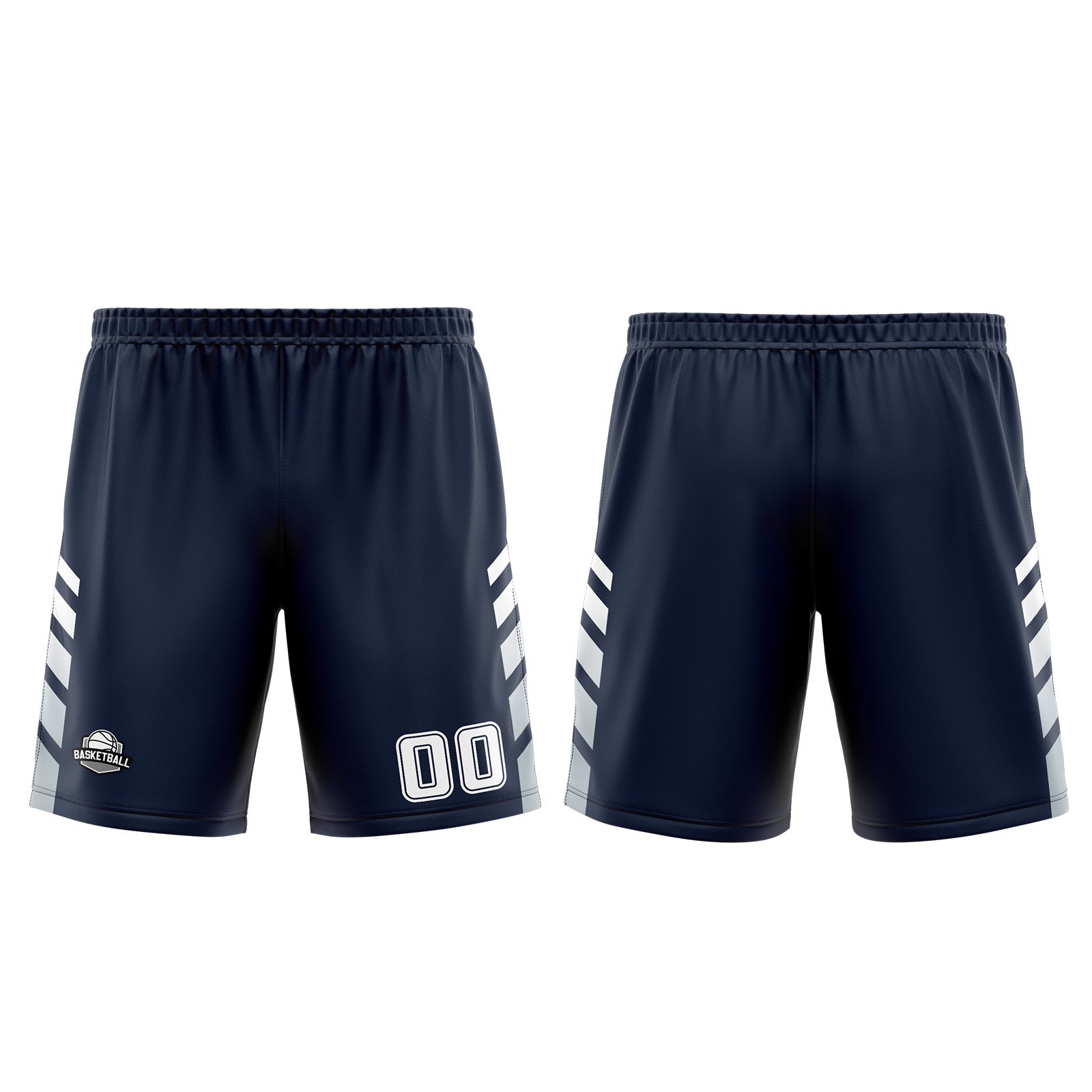 Uniforme de baloncesto personalizado azul marino gris con tu logotipo-nombre y número impresos