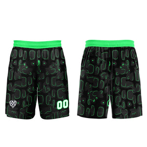 Conjunto personalizado de camiseta de fútbol negra y verde para niños y adultos