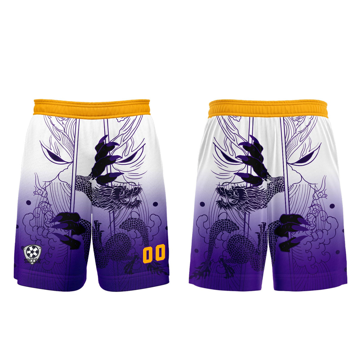 Conjunto personalizado de camiseta de uniforme blanca y morada para niños y adultos