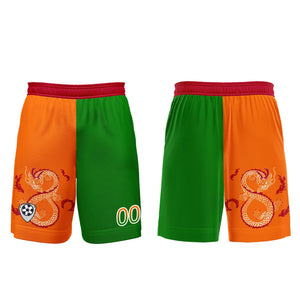 Conjunto personalizado de camiseta de uniforme naranja y verde para niños y adultos