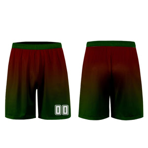 Conjunto personalizado de camiseta de uniforme rojo y verde para niños y adultos