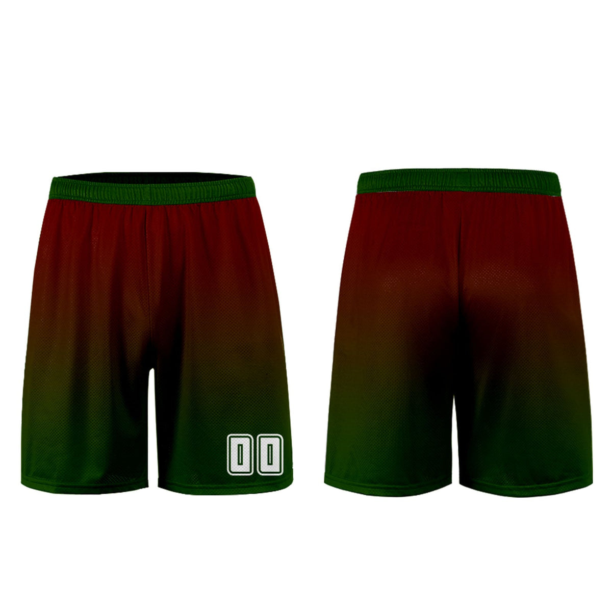 Conjunto personalizado de camiseta de uniforme rojo y verde para niños y adultos