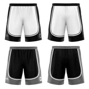 Traje de baloncesto reversible negro y gris personalizado para adultos y niños