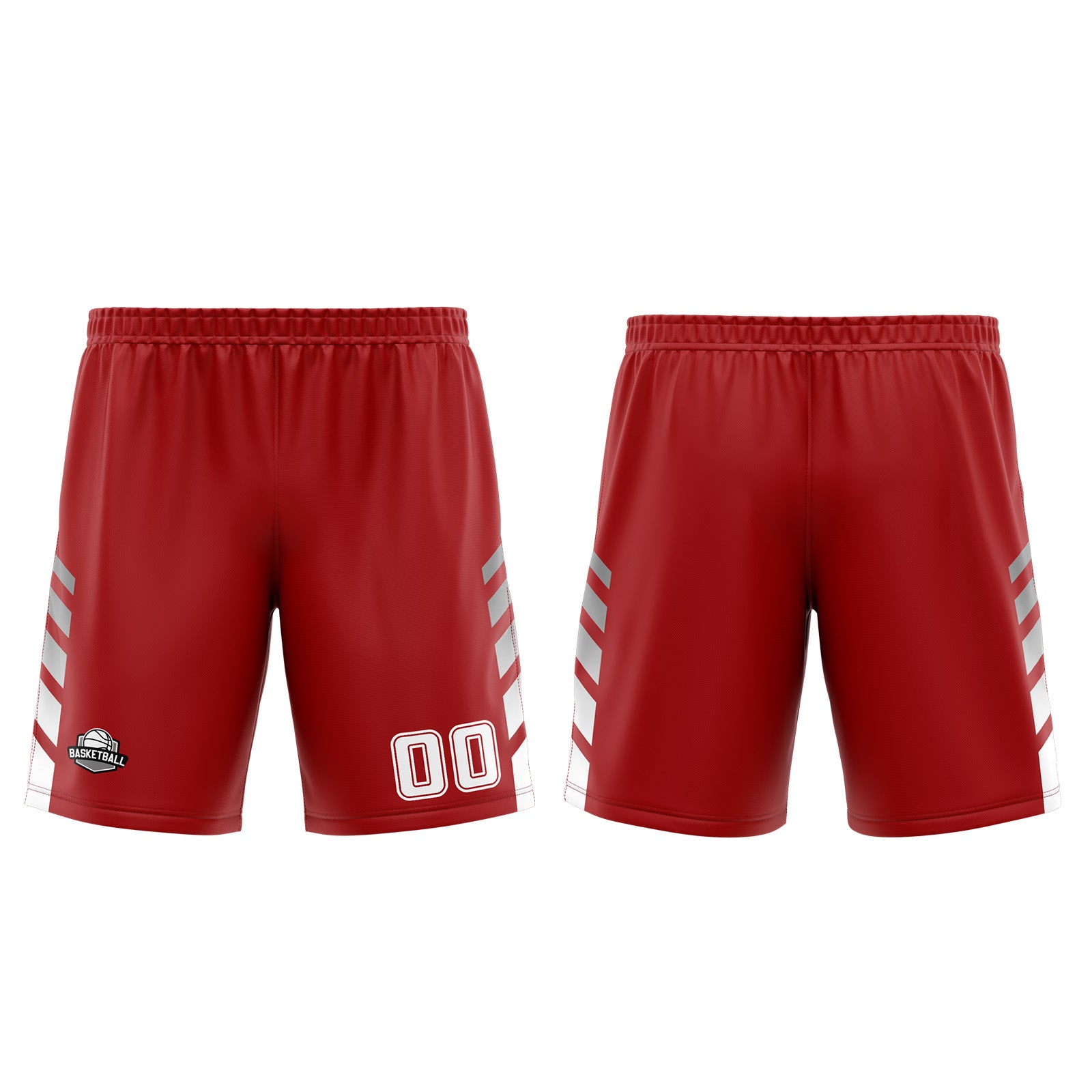 Uniforme de baloncesto personalizado rojo y gris con tu logotipo-nombre y número impresos