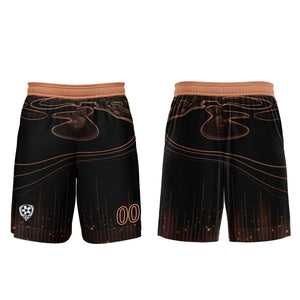 Conjunto personalizado de camiseta de fútbol negra y naranja para niños y adultos