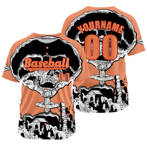 Camiseta de béisbol personalizada color carne con nombre número y logotipo personalizados