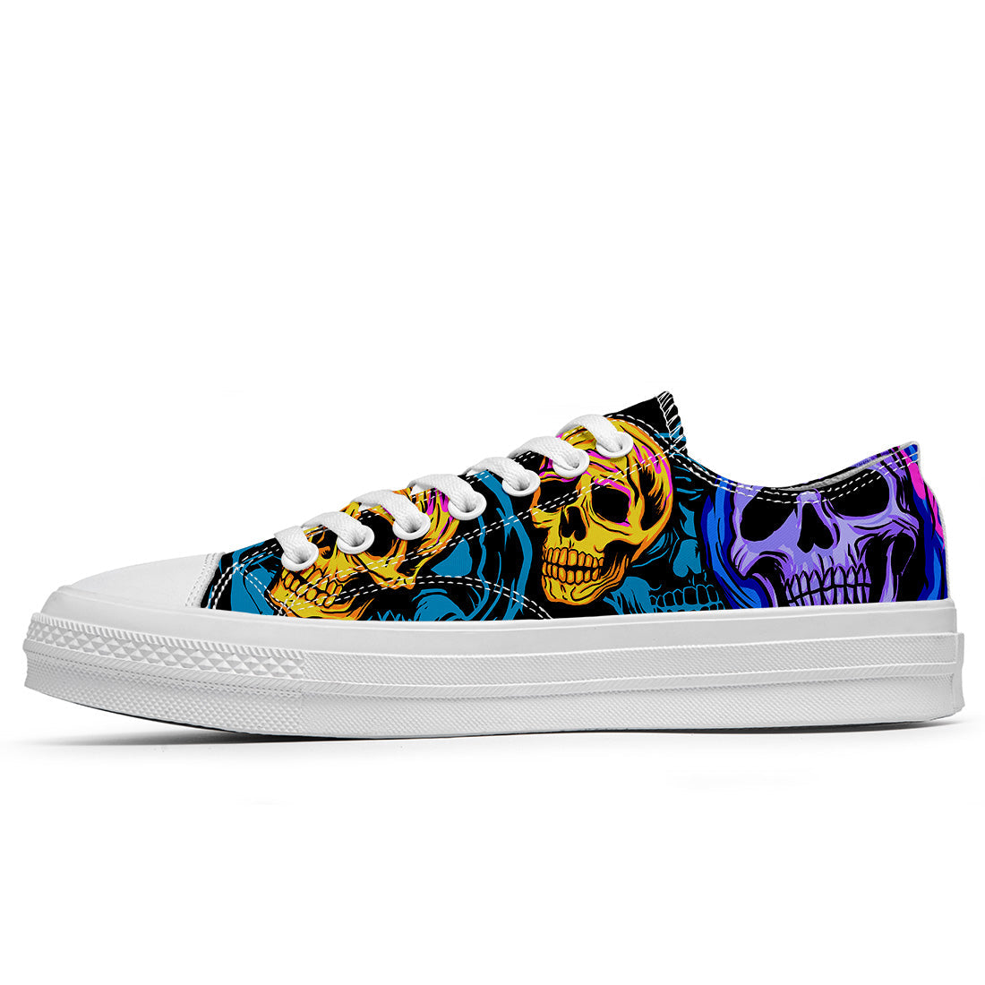 Resalta tu estilo con las zapatillas bajas de lona Skeleton para hombre y mujer