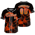 Camiseta de béisbol naranja personalizada con nombre número y logotipo personalizados