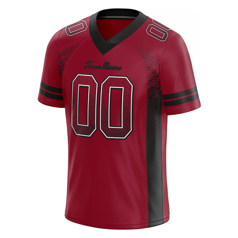 custom authentic drift fashion football jersey red-black mesh