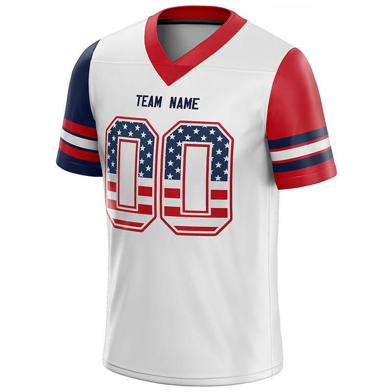custom authentic football jersey navy-red-white mesh size 7x