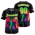 Camiseta de béisbol personalizada negra y verde con botones para hombre mujer adulto y joven Estampado de nombre número y logotipo