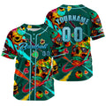 Camiseta de béisbol verde personalizada con nombre número y logotipo personalizados