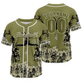 Camiseta de béisbol verde personalizada con nombre número y logotipo personalizados