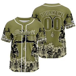 Camiseta de béisbol verde personalizada con nombre número y logotipo personalizados