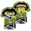 Camiseta de béisbol verde personalizada con nombre número y logotipo personalizados