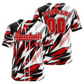 Camiseta de béisbol roja personalizada con botones para hombre mujer adulto y joven Estampado de nombre número y logotipo