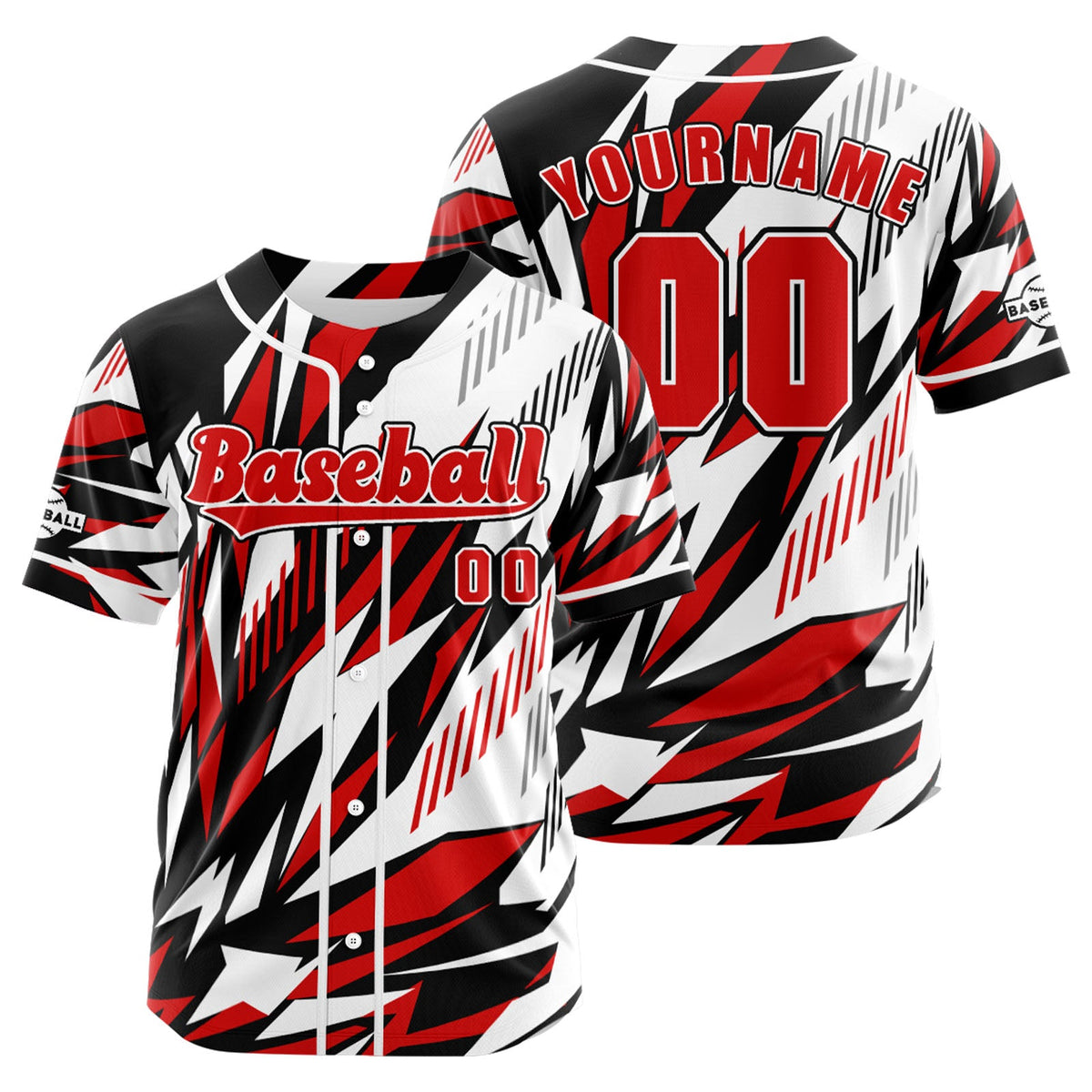 Camiseta de béisbol roja personalizada con botones para hombre mujer adulto y joven Estampado de nombre número y logotipo