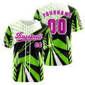 Camiseta de béisbol verde personalizada con botones para hombre mujer adulto y joven Nombre número y logotipo impresos