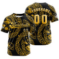 Camiseta de béisbol amarilla personalizada con botones para hombre mujer adulto y joven Estampado de nombre número y logotipo