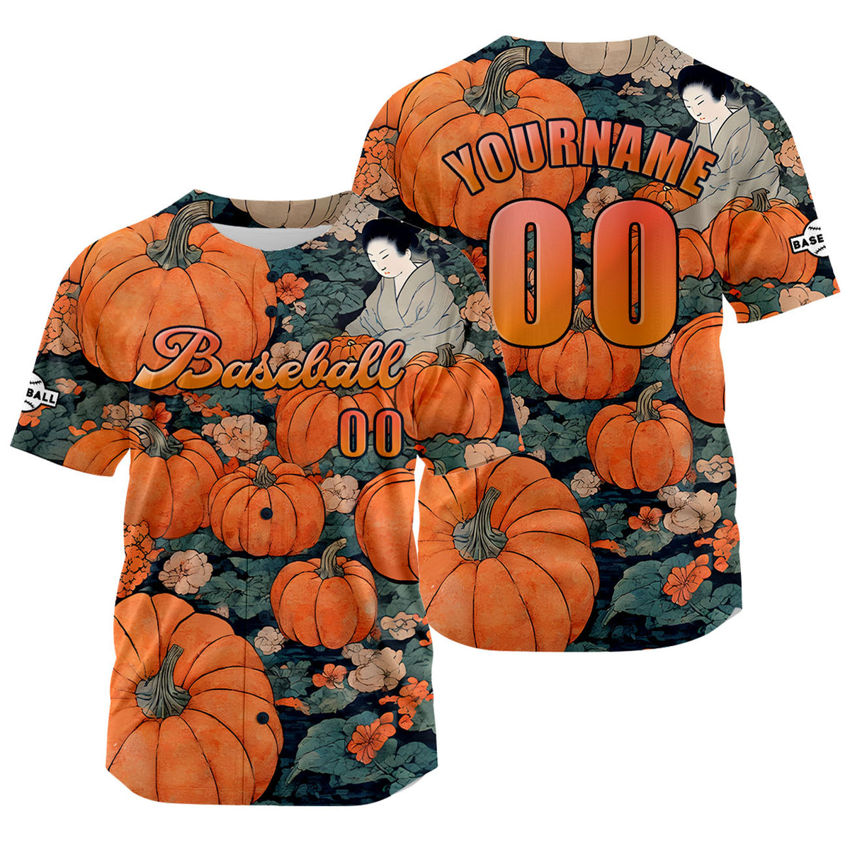 Camiseta de béisbol naranja personalizada con nombre número y logotipo personalizados