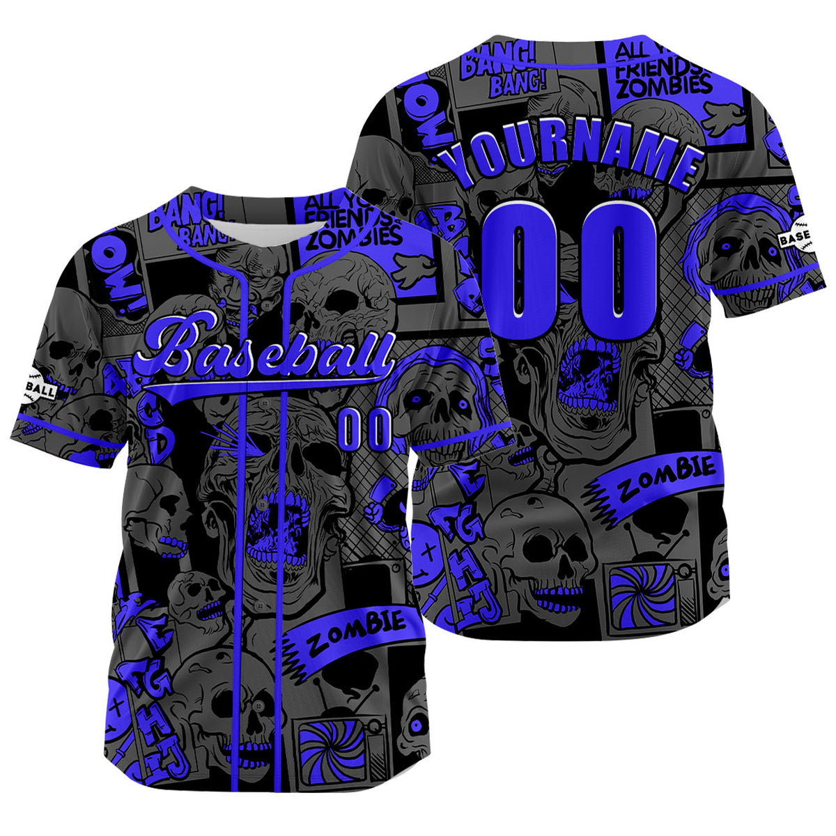 Camiseta de béisbol gris personalizada con nombre número y logotipo personalizados