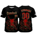 Camiseta de béisbol negra personalizada con nombre número y logotipo personalizados