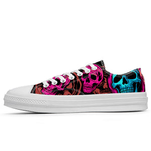 Resalta tu estilo con las zapatillas bajas de lona Skeleton para hombre y mujer