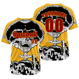 Camiseta de béisbol naranja personalizada con nombre número y logotipo personalizados