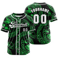Camiseta de béisbol verde personalizada con botones para hombre mujer adulto y joven Nombre número y logotipo impresos