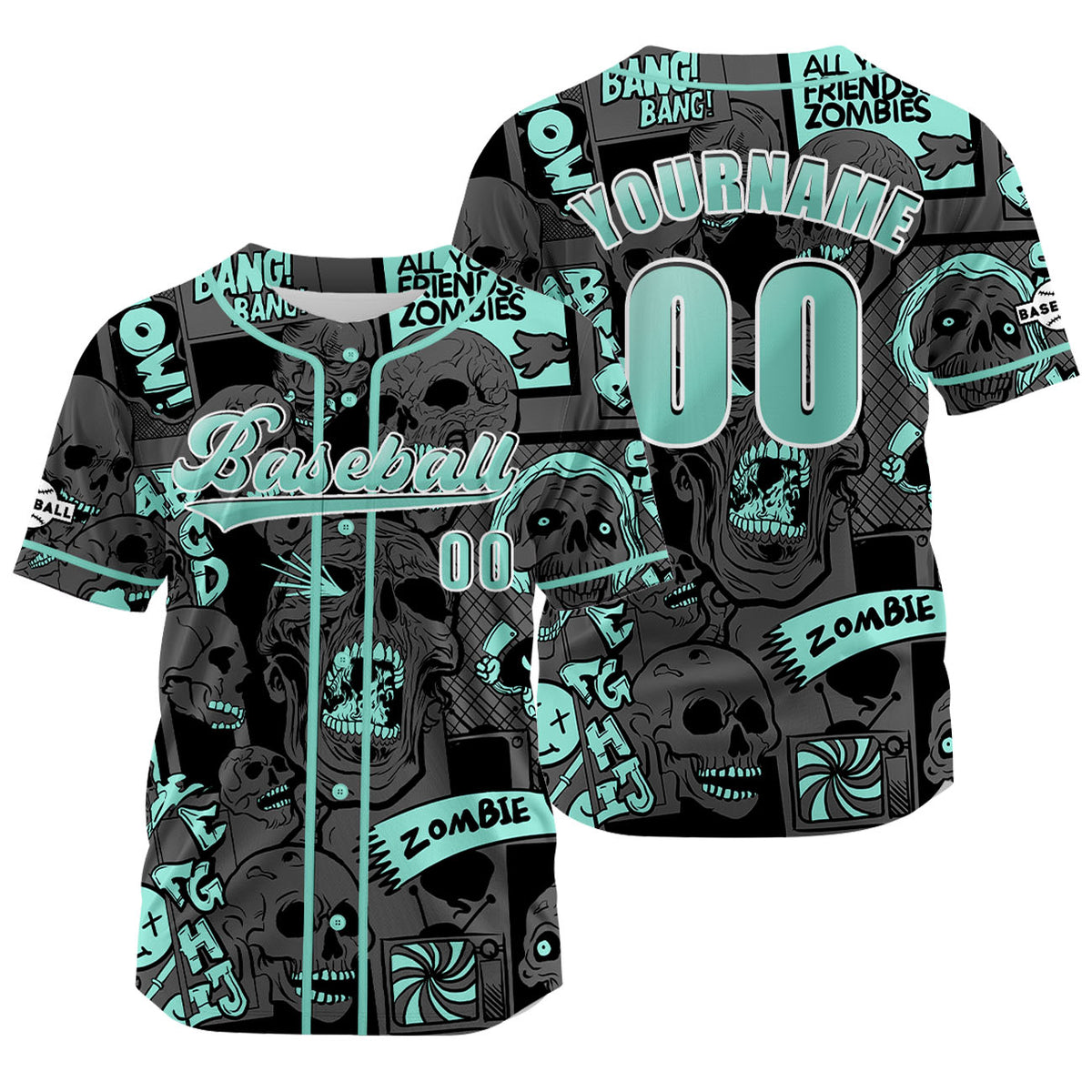 Camiseta de béisbol gris personalizada con nombre número y logotipo personalizados