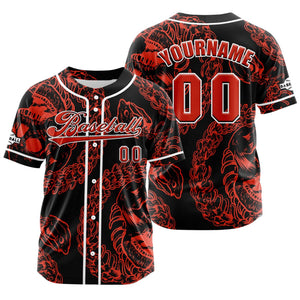 Camiseta de béisbol roja personalizada con botones para hombre mujer adulto y joven Estampado de nombre número y logotipo