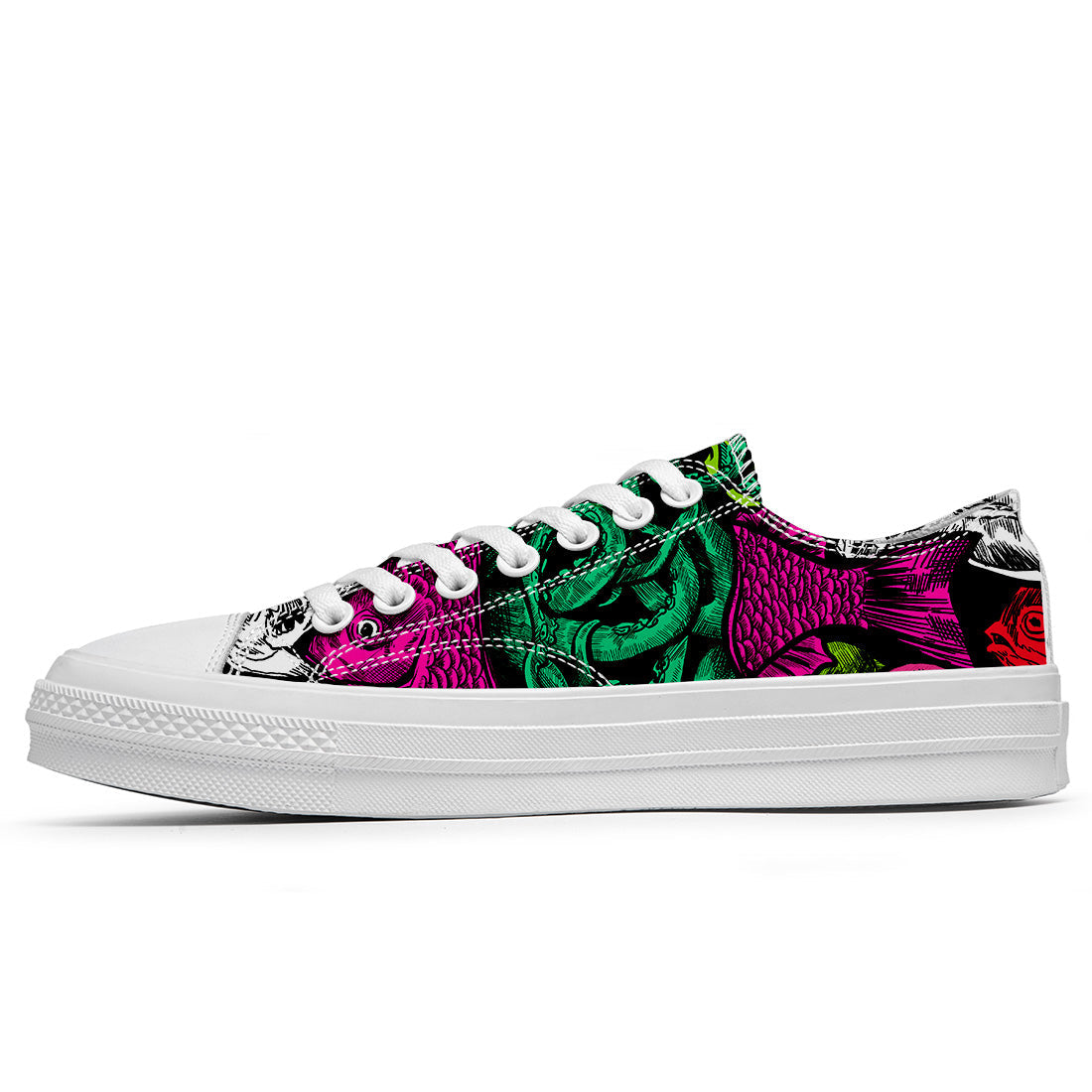 Resalta tu estilo con las zapatillas bajas de lona Fish para hombre y mujer