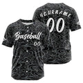 Camiseta de béisbol negra personalizada con botones para hombre mujer adulto y joven Nombre número y logotipo impresos
