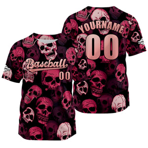 Camiseta de béisbol rosa personalizada con nombre número y logotipo personalizados