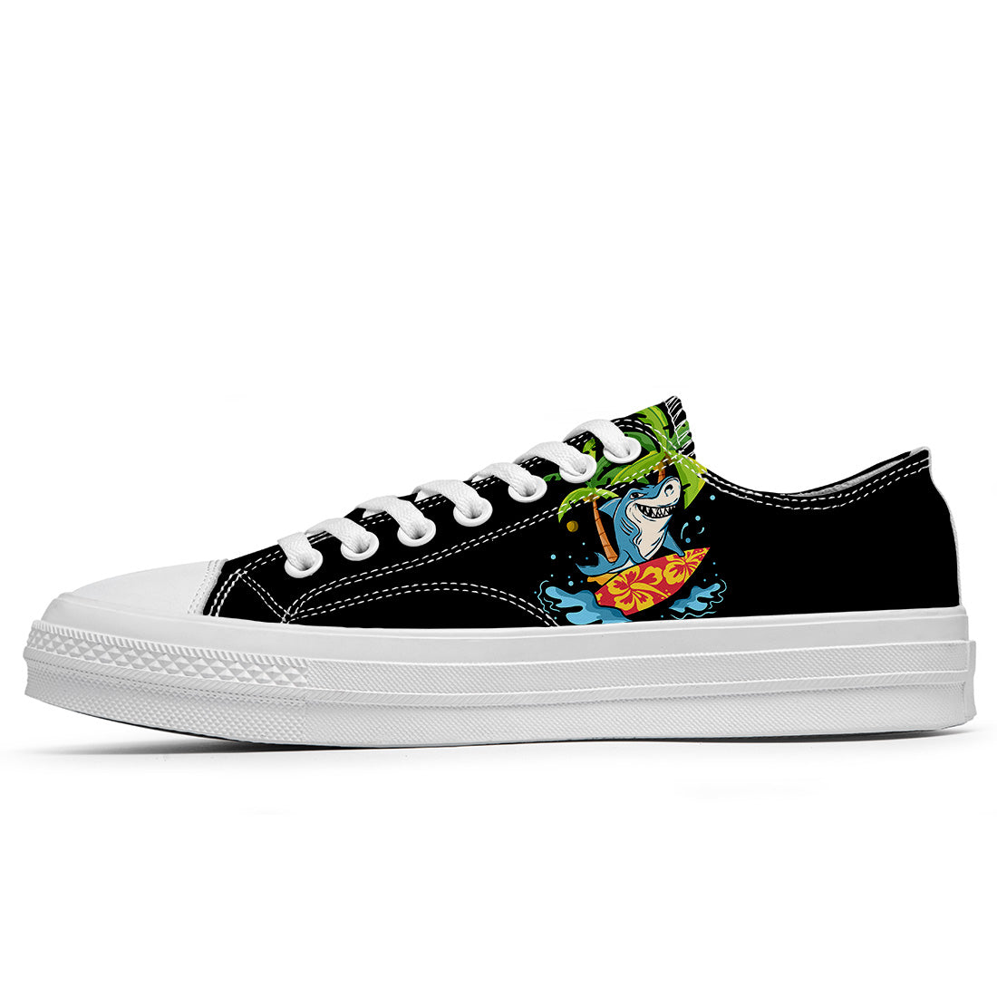 Realza tu estilo con las zapatillas bajas de lona Shark para hombre y mujer